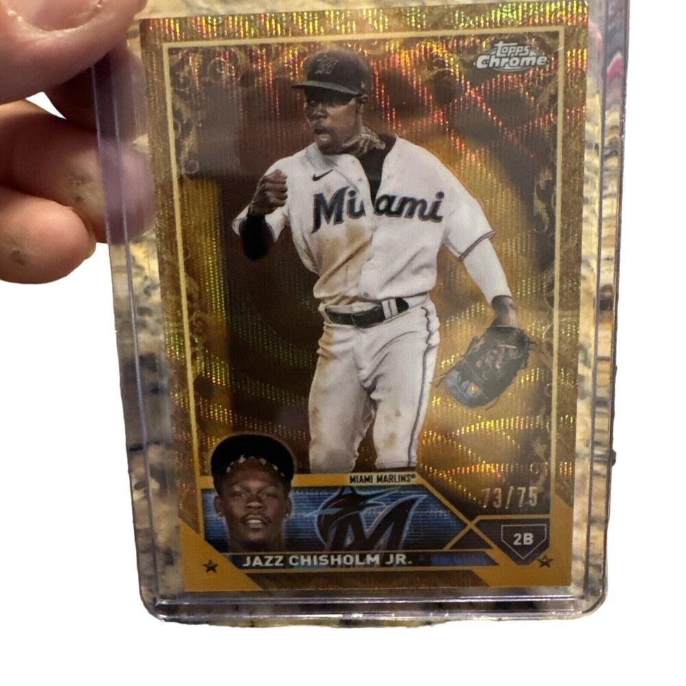 JAZZ CHISHOLM JR. 2023 TOPPS CHROME GILDED GOLD WAVE ETCH MARLINS